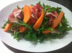 Melon and serano ham salad - simple starter idea