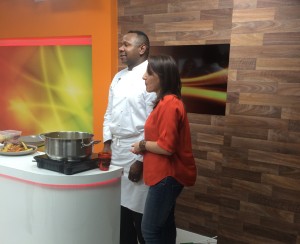 chef Jean-Luc with tv host Chrissy B