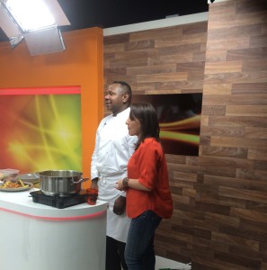 chef Jean-Luc with tv host Chrissy B