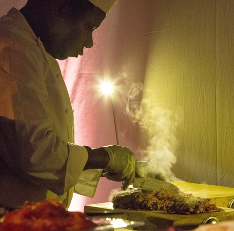 Luxury barbecue catering Chef sainlo at the grill